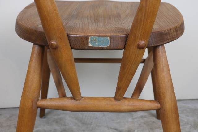 ercol アーコール　スタッキングチェア　グリーンドット　レア　ダイニングチェア　スクールチェア