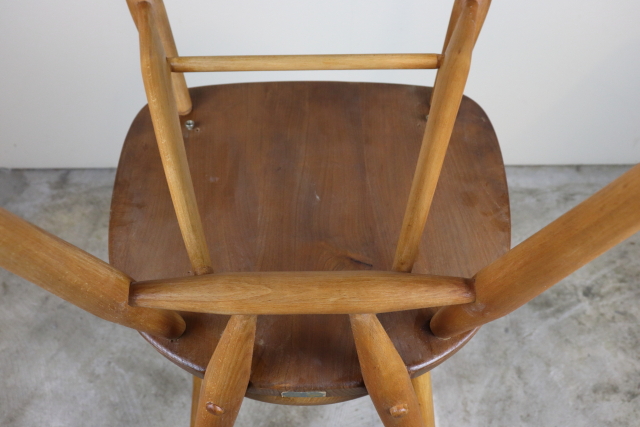 ercol アーコール　スタッキングチェア　グリーンドット　レア　ダイニングチェア　スクールチェア