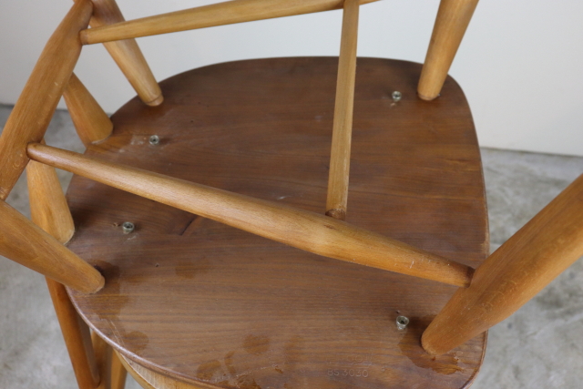 ercol アーコール　スタッキングチェア　グリーンドット　レア　ダイニングチェア　スクールチェア