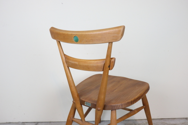 ercol アーコール　スタッキングチェア　グリーンドット　レア　ダイニングチェア　スクールチェア