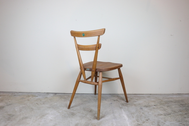 ercol アーコール　スタッキングチェア　グリーンドット　レア　ダイニングチェア　スクールチェア