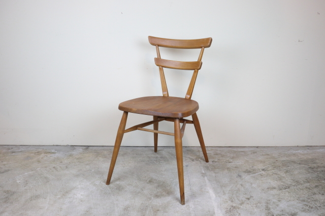 ercol アーコール　スタッキングチェア　グリーンドット　レア　ダイニングチェア　スクールチェア
