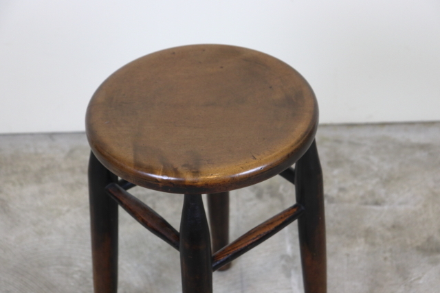 イギリス　ヴィンテージ　スツール　木製無垢