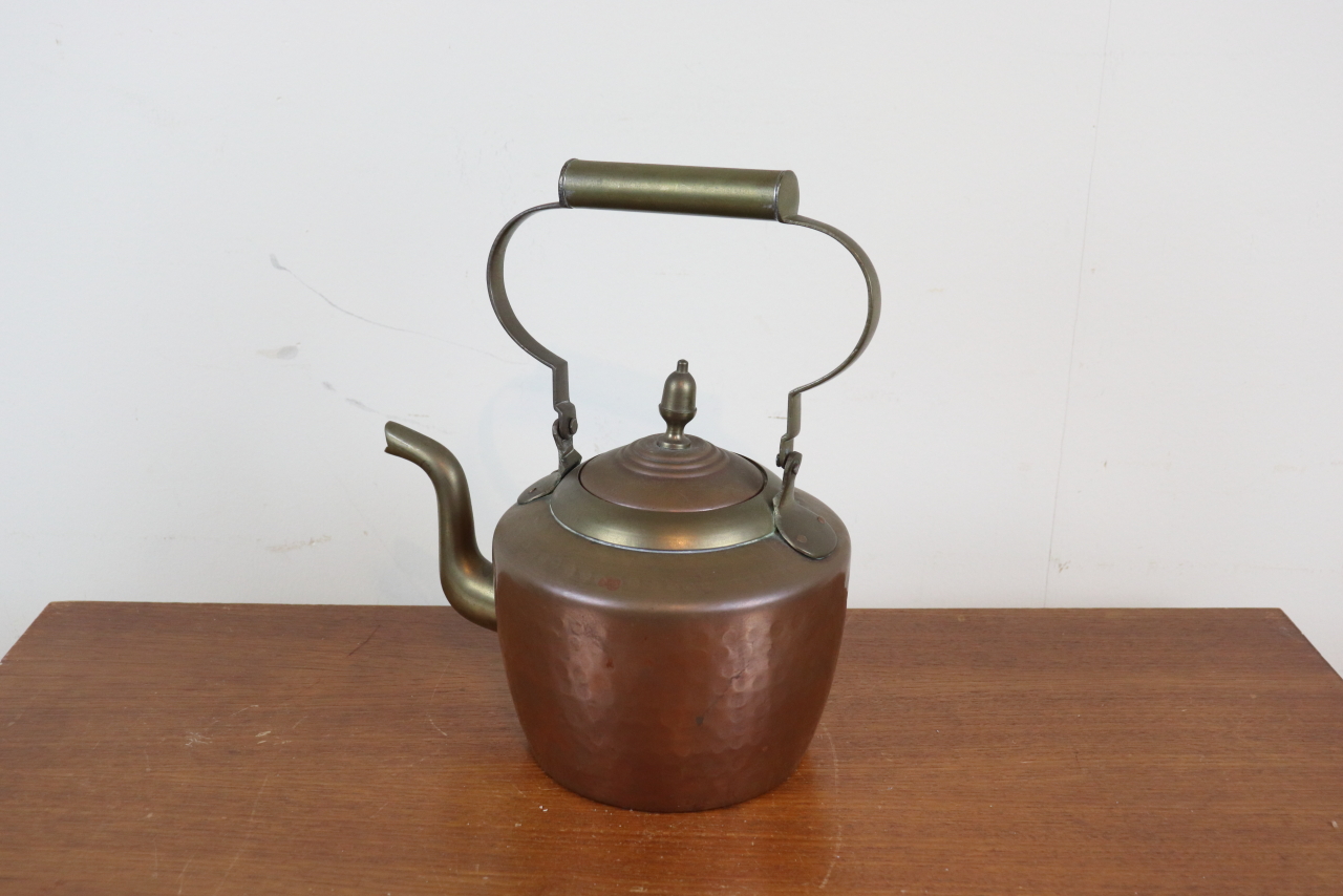 イギリス　アンティーク　コッパーケトル　やかん　銅製　インテリア