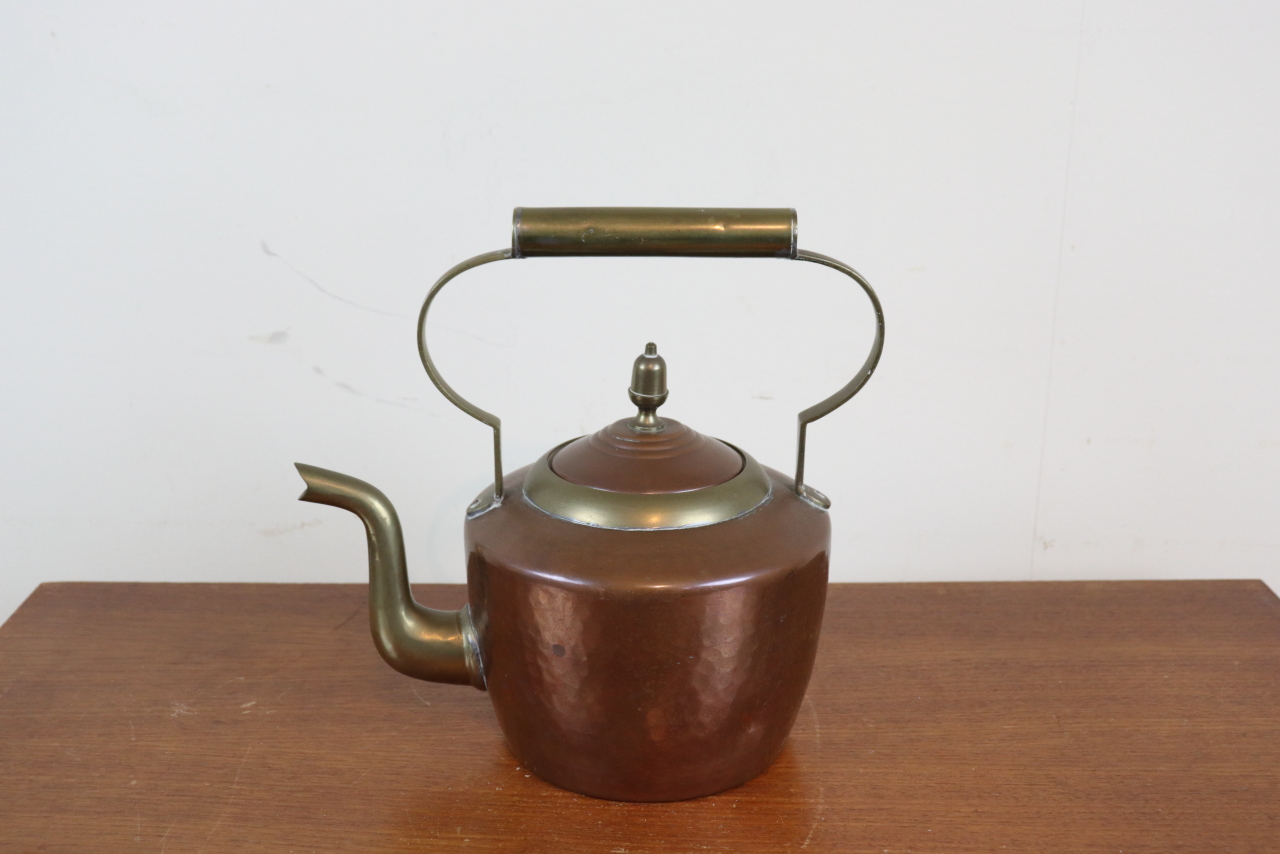 イギリス　アンティーク　コッパーケトル　やかん　銅製　インテリア