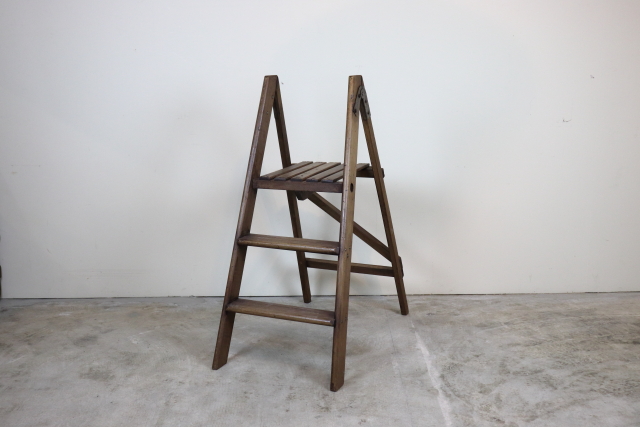イギリス　ヴィンテージ　ラダー　脚立　はしご　木製