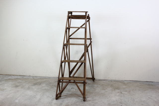 イギリス　ヴィンテージ　ラダー　脚立　木製　はしご