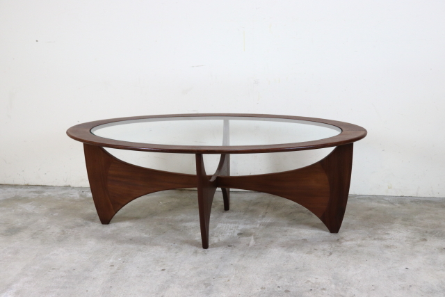 G-PLAN　ジープラン　ガラストップコーヒーテーブル　オーバル　楕円　ヴィンテージ