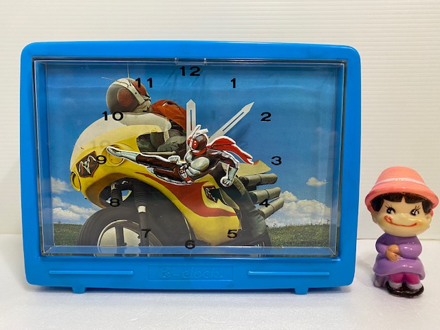 1971年☆任天堂☆仮面ライダー電気時計☆箱付☆60Hz 箱 21.5