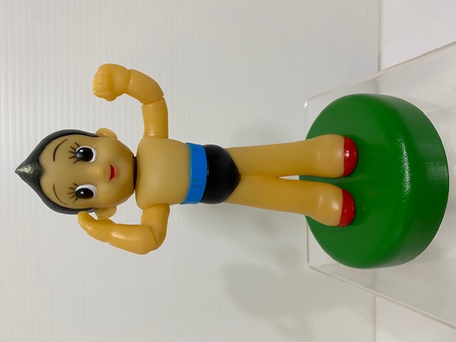 ビリケン☆鉄腕アトム☆木台☆首ふり ソフビ人形 １７．０ｃｍ 版権有 アニメ 現状【AT1886】