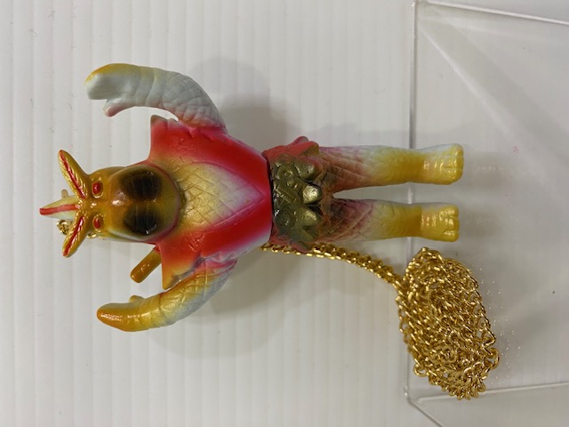 チェーン付☆変身忍者嵐☆ソフビ人形☆昭和レトロ ９．７ｃｍ 当時物 現状 詳細不明【AT2127】