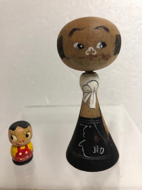 1950年代☆珍☆デン助 大宮敏充(1913-1976) こけし でん助 人形 ８．０ｃｍ 昭和レトロ 当時物 デン助劇場 現状 詳細不明 【AT425】