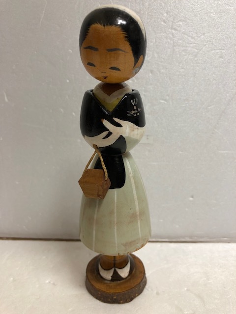 １９５８年☆希少☆皇后☆美智子様☆昭和レトロ☆こけし 人形 １７．２ｃｍ 当時物 現状 【AT439】