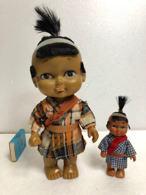 ２体セット☆昭和レトロ☆大五郎☆子連れ狼☆ソフビ人形 ２０．５ｃｍ 当時物 版権有 時代劇 現状 【AT792】　