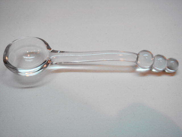 アメリカ　ヴィンテージ　クリアーグラス　キャンドルウイッグのマヨスプーン【AWG0165】