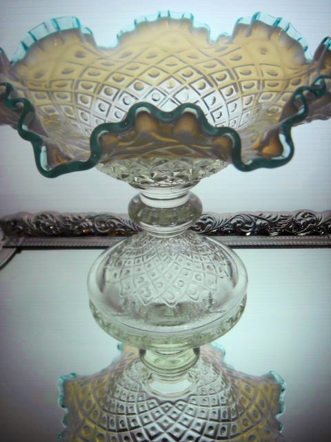 フェントンダイヤモンドレースフレンチオパールセント×アクアクレスト足付コンポート【AWG0132】