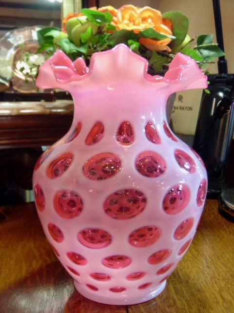 フェントン社　クランベリーオパールセント　コインドットベース　【AWG0189】