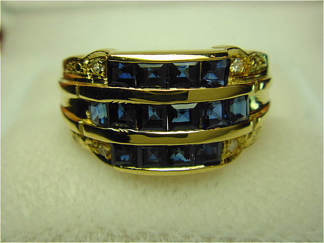 宝飾リング【材質】１８金　【他】サファアイヤ１．０８ｃｔ　ダイヤ　Ｄ０．０２ｃｔ　【サイズ】１１号【JU0159】