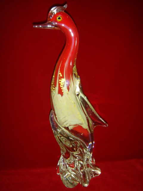 昭和レトロ カメイ・岩田硝子？工芸ガラス 可愛いペンギンの