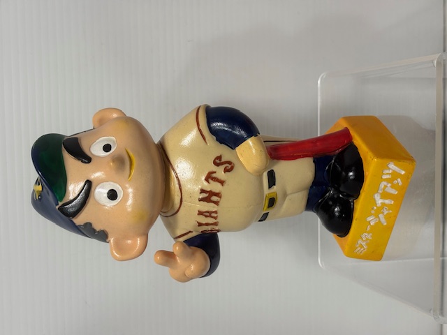大きい☆昭和レトロ☆長嶋茂雄☆ミスタージャイアンツ☆ソフビ人形☆貯金箱 １７．０ｃｍ 当時物 後楽園 巨人軍 版権有 現状【RT0009】