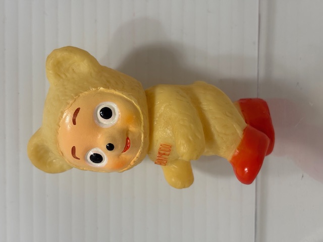 珍品☆文明堂☆クマ☆珍サイズ☆ソフビ人形 ７．８ｃｍ 企業物 熊 非売品 現状【RT0039】