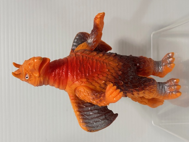 1978年☆ポピー☆ヒドラ（足型あり）☆キングザウルスシリーズ☆ソフビ人形 １６．２ｃｍ 当時物 ウルトラ怪獣 JAPAN 版権有 現状【RT0068】