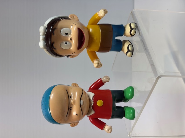 ２体セット☆昭和レトロ☆バンダイ☆ア太郎・デコッ八☆もーれつア太郎☆ソフビ人形 １１．２ｃｍ 当時物 版権有 現状【RT0259】