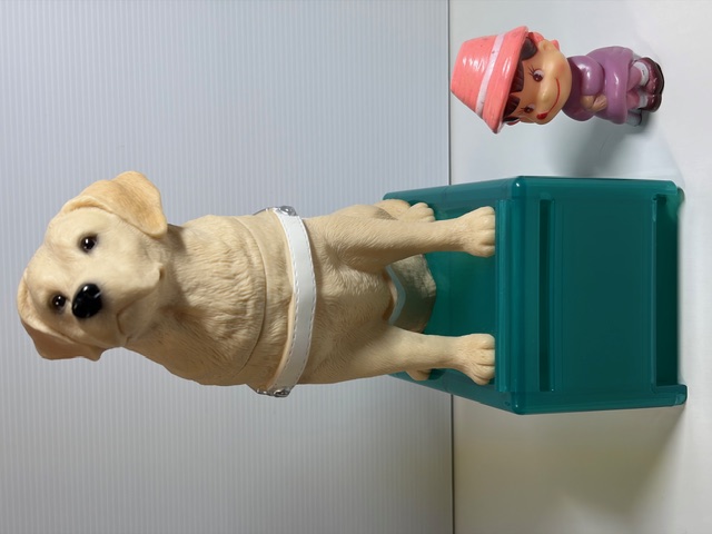 大型☆カウンター用☆盲導犬☆ソフビ人形☆募金箱☆貯金箱 ２８．０ｃｍ 盲導犬協会 当時物 企業物 非売品 現状【RT0318】