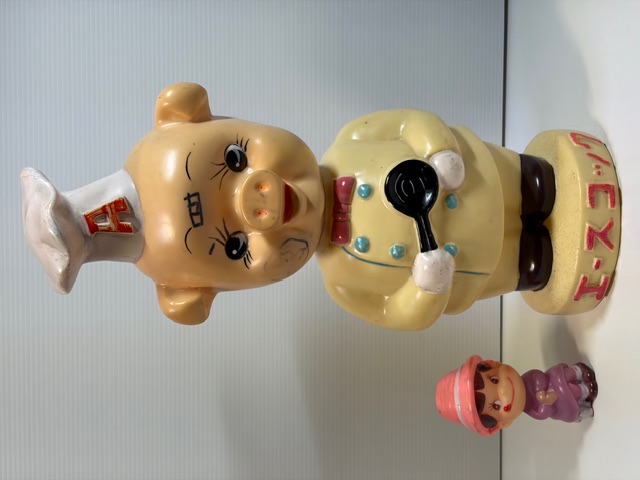 大きい☆カウンター用・店頭用☆エースコック☆ブタさん☆ソフビ人形 ３３．５ｃｍ ３４０ｇ 当時物 企業物 非売品 現状【RT0331】