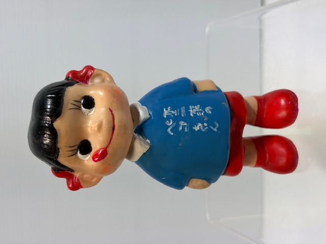 不二家☆幼稚園☆ペコちゃん☆昭和レトロ☆ソフビ人形 １１．２ｃｍ 当時物 企業物 非売品 現状【RT0377】