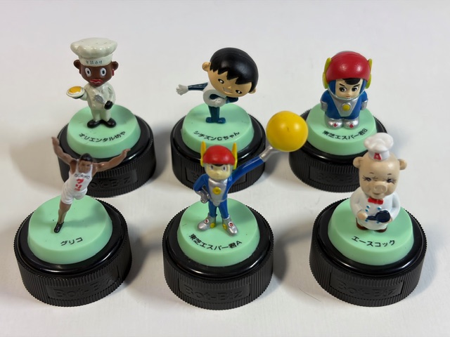 Bot-Biz☆RANA☆昭和レトロ☆６体セット☆北原ミュージアム☆ボトルキャップ☆人形 4.5~6.0cm 当時物 企業物 現状 【RT0409】