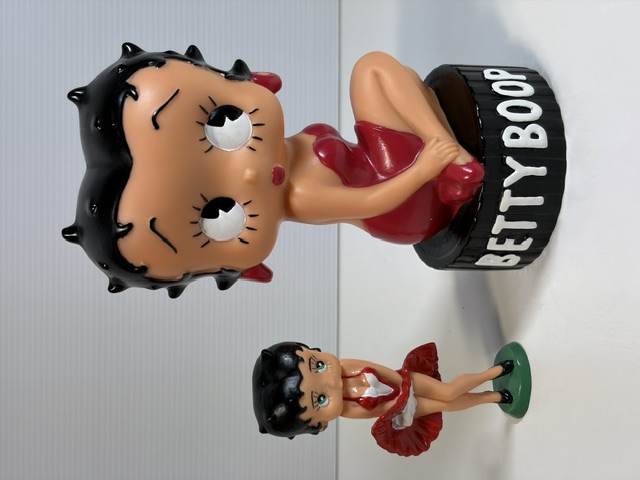 大きい☆ベティちゃん☆ベティ・ブープ☆黒台☆ソフビ人形☆貯金箱 １７．０ｃｍ  版権有 1994 現状【RT0427】