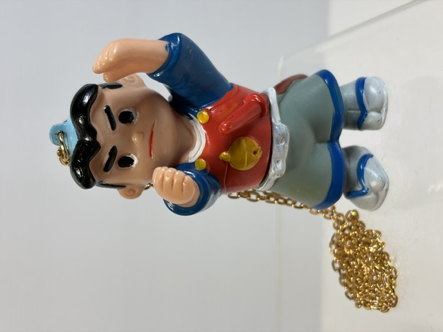 チェーン付☆タカトク☆赤胴鈴之助☆ソフビ人形 ９．３ｃｍ 昭和レトロ 当時物 アニメ 版権有 現状 【RT0458】