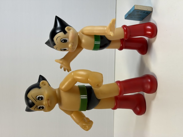 大きい☆２体セット☆ビリケン☆鉄腕アトム☆ソフビ人形 ２４．０ｃｍ 当時物 アニメ 現状 【RT0478】