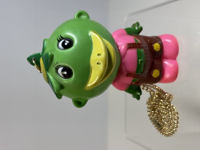 昭和レトロ☆チェーン付☆KIM☆カータン☆ピンポンパン☆ソフビ人形☆貯金箱 ９．８ｃｍ 当時物 版権有 現状 【RT0508】