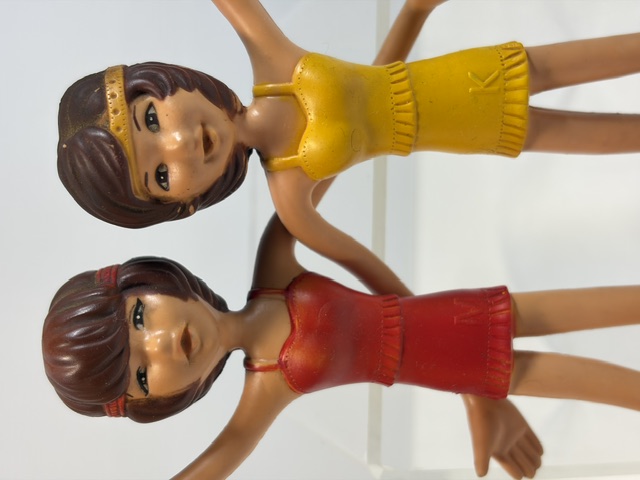 抽選品☆２体セット☆雪印アイスクリーム☆ピンク・レディー☆ミー・ケイ☆くねくね人形 １８．３ｃｍ 昭和レトロ 当時物 企業物 非売品 現状 【RT0518】