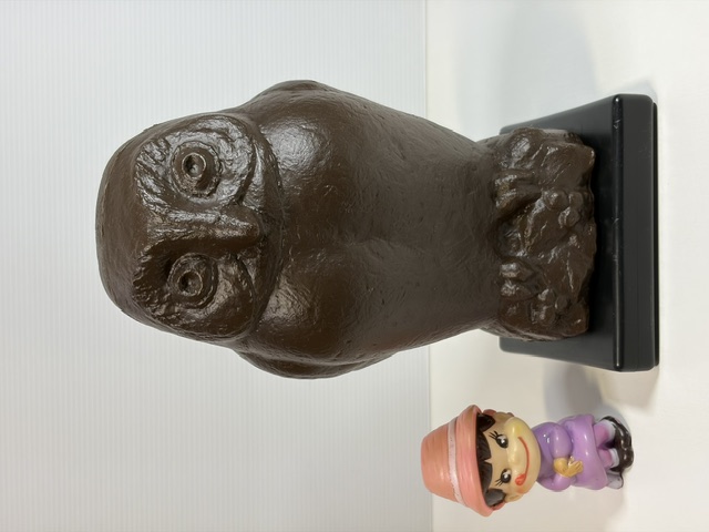 大きい☆昭和レトロ☆日興証券☆フクロウ☆貯金箱 ２４．０ｃｍ 当時物 作家物 小島弘 企業物 非売品 現状 【RT0584】