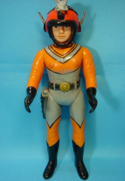 レア ブルマァク ウルトラマンエース tac隊員 ソフビ人形 マスク付 s47年 当時 To1385 レア ブルマァク ウルトラマンエース tac隊員 ソフビ人形 マスク付 s47年 当時 To1385