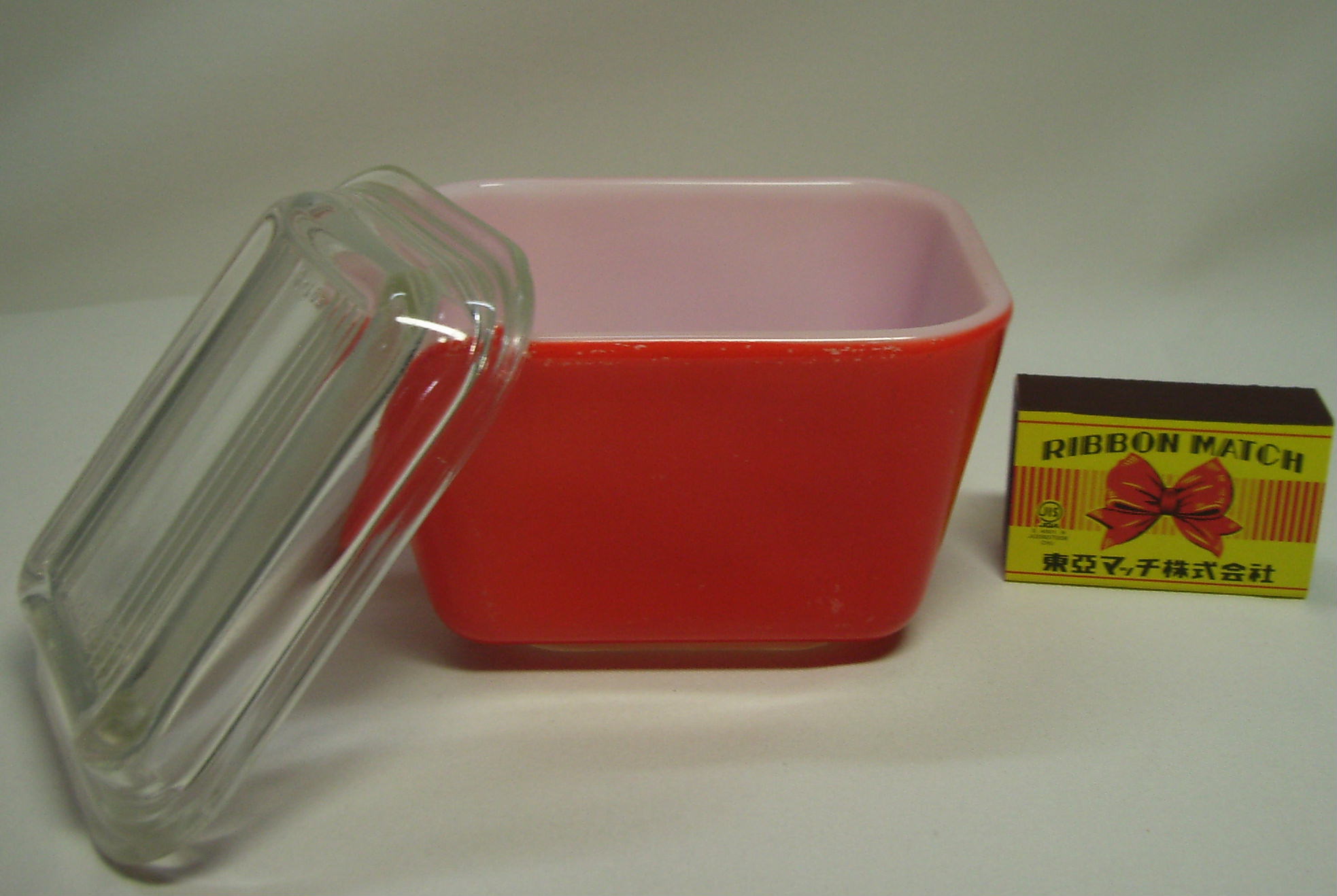 オールドパイレックス　レッド　レフSサイズ　蓋付き　【TO2235】