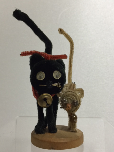 昭和レトロ☆猫 ネコ☆モール 人形 10．5cm 当時物 ねこ