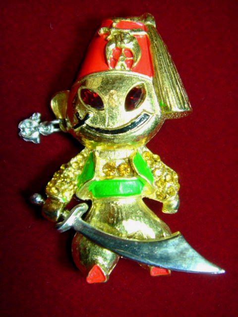 ヴィンテージ　コスチュームジュエリー　KLITZNER 海賊・パイレーツのブローチ　【VJ130】