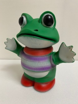 ツクダ☆ケロヨン☆手踊り ソフビ人形 16．0cm 120g 当時物 
