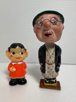 戦前漫画☆のんきな父さん☆ノンキナトウサン☆首ふり☆土人形 １５．５ｃｍ 戦前 当時物 現状 詳細不明 【AT1305】