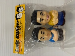 開封品☆袋・タグ付☆1984年☆２体セット☆ロードランナー☆ダウンタウン☆ソフビ人形 ７．７ｃｍ 浜ちゃん 松ちゃん 当時物 企業物 非売品 現状【AT1556】
