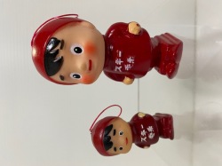 昭和レトロ☆スキー毛糸☆スキー坊や☆ソフビ人形 8．3cm 当時物 企業