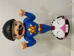 青色☆限定☆開封品☆袋・タグ付☆まことちゃん☆ソフビ人形 １６．３ｃｍ 2001 マッチョメスペシャル人形 版権有 ウメズプロ 現状【AT2046】