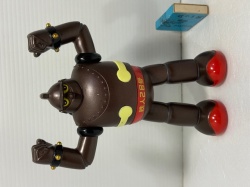 ブラウン色☆鉄人２８号☆昭和レトロ☆ソフビ人形 １７．３ｃｍ １３０ｇ 現状 アニメ 詳細不明 【AT2610】
