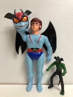 マスク脱着☆デビルマン☆復刻☆ソフビ人形 大 27．3cm 170g 