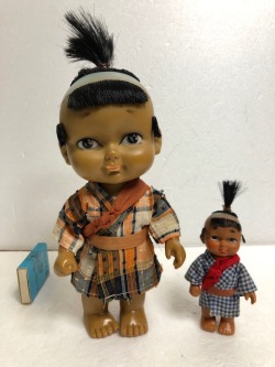 ２体セット☆昭和レトロ☆大五郎☆子連れ狼☆ソフビ人形 ２０．５ｃｍ 当時物 版権有 時代劇 現状 【AT792】　