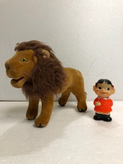 昭和レトロ☆ライオン☆人形 布製 長さ ２３．０ｃｍ ２００ｇ 当時物 JAPAN 現状 詳細不明 【AT802】
